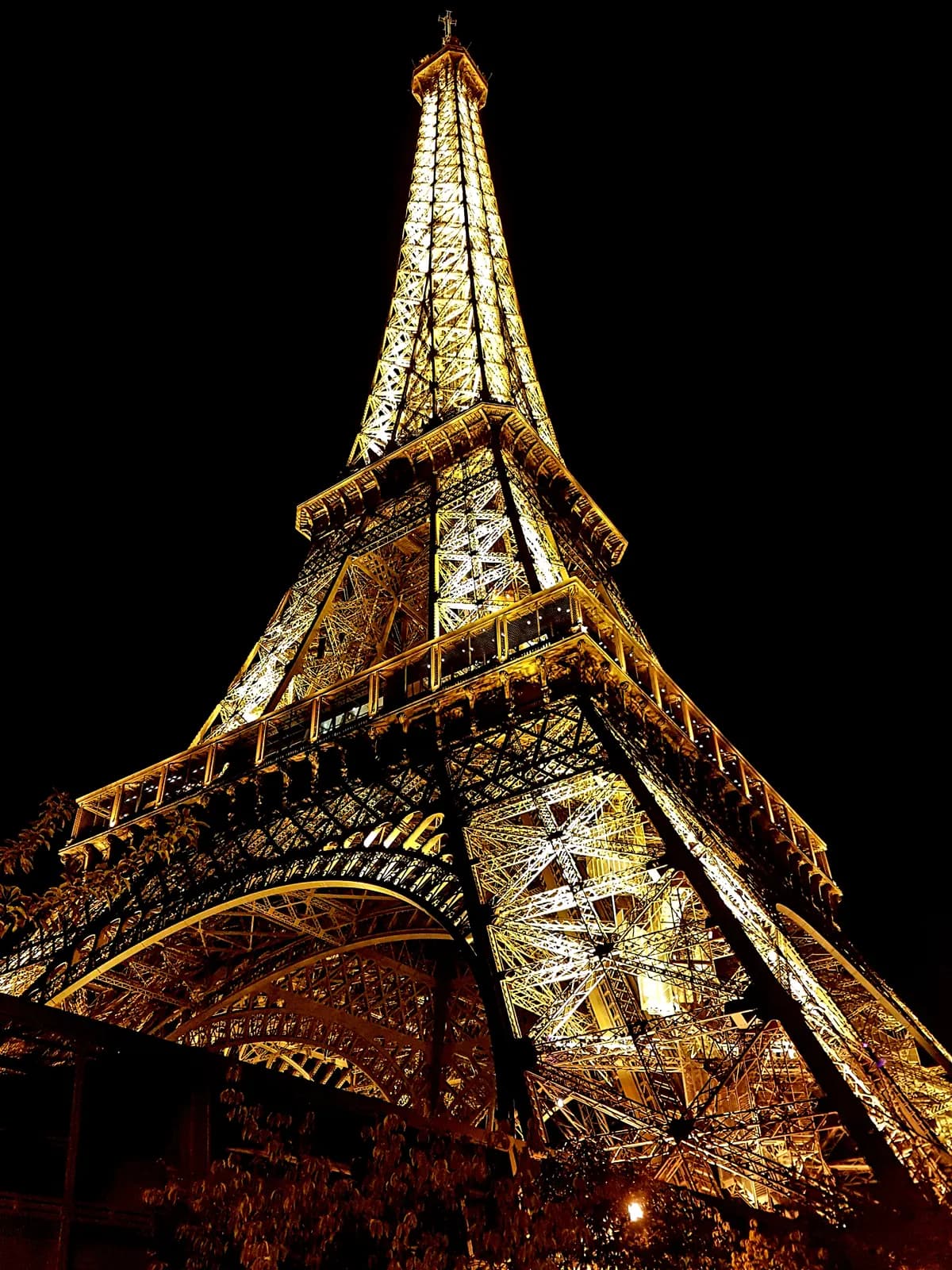 Paris street leading toward the Eiffel Tower